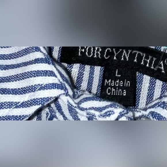 FOR CYNTHIA - Striped Sleeveless Blouse - Size L - Picture 2 of 7